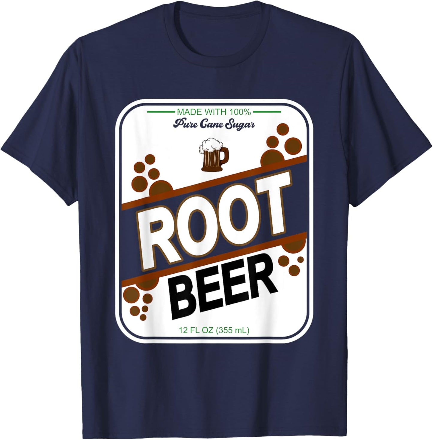 Retro Style ROOT BEER Costume Halloween T-Shirt - T-Shirt | Navy