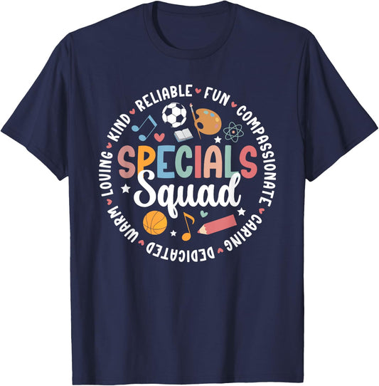 Specials Squad Appreciation Specials Team Specials Teacher T-Shirt - T-Shirt | Navy