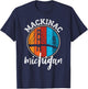 Retro Mackinac Bridge Mackinaw Vintage Michigan Souvenir T-Shirt - T-Shirt | Navy