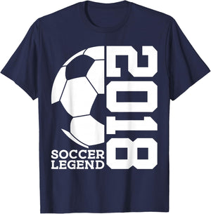 8th Birthday Soccer Legend 2018 T-Shirt - T-Shirt | Navy