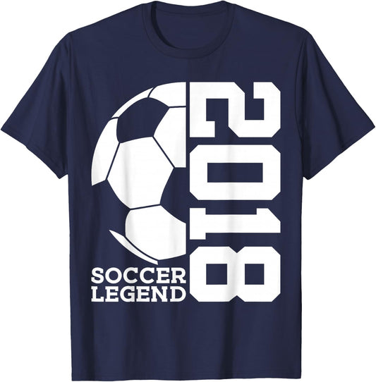 8th Birthday Soccer Legend 2018 T-Shirt - T-Shirt | Navy