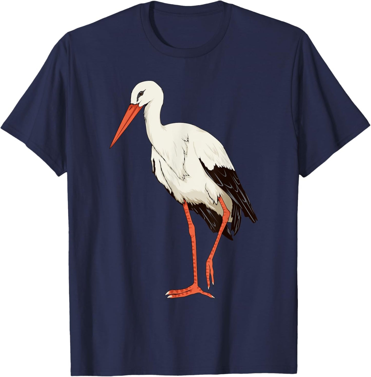 Stork Baby Art Design Illustration Bird Stork T-Shirt - T-Shirt | Navy