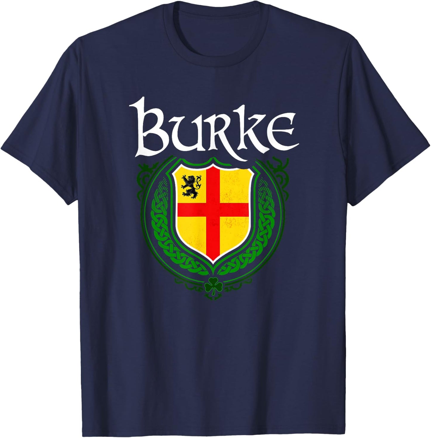 Burke Surname Irish Clan Tartan Badge Ireland T-Shirt - T-Shirt | Navy