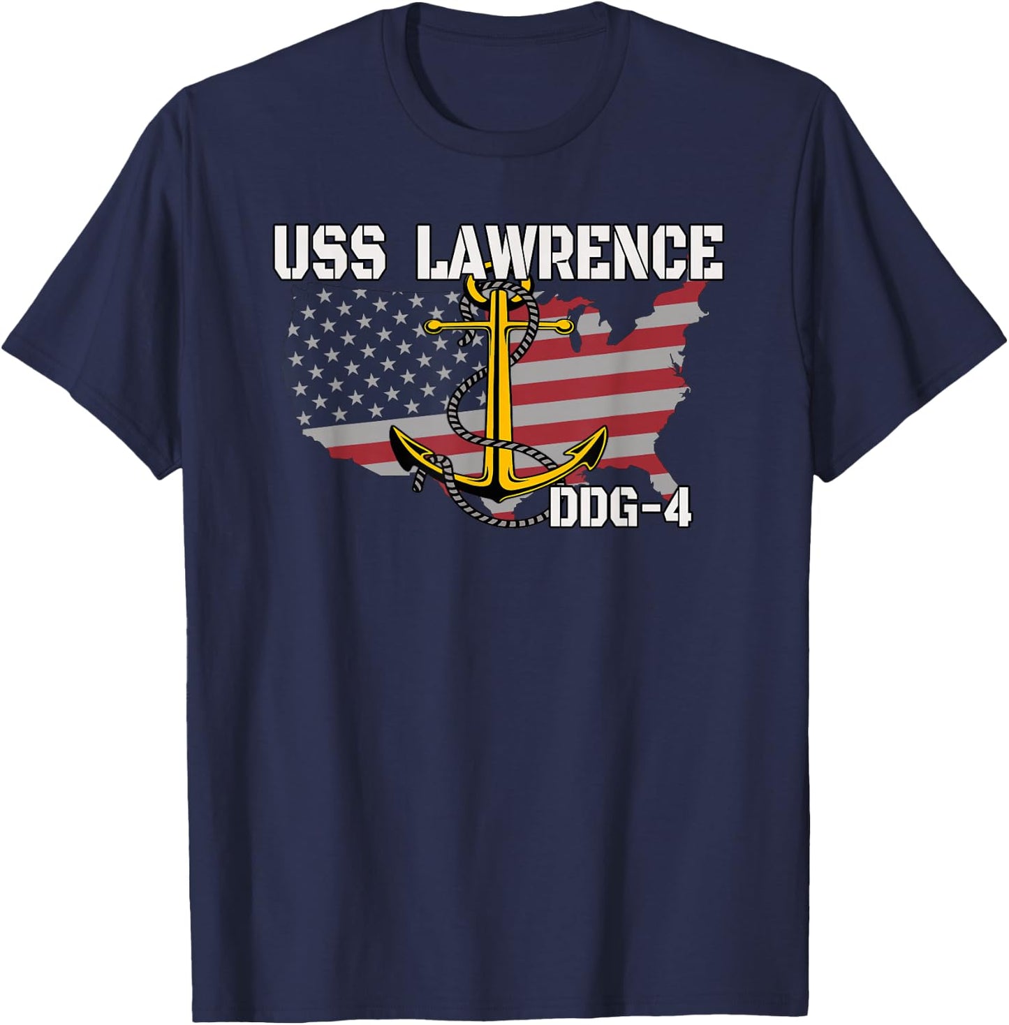 USS Lawrence DDG-4 Destroyer Veterans Day Father Grandpa Dad T-Shirt - T-Shirt | Navy