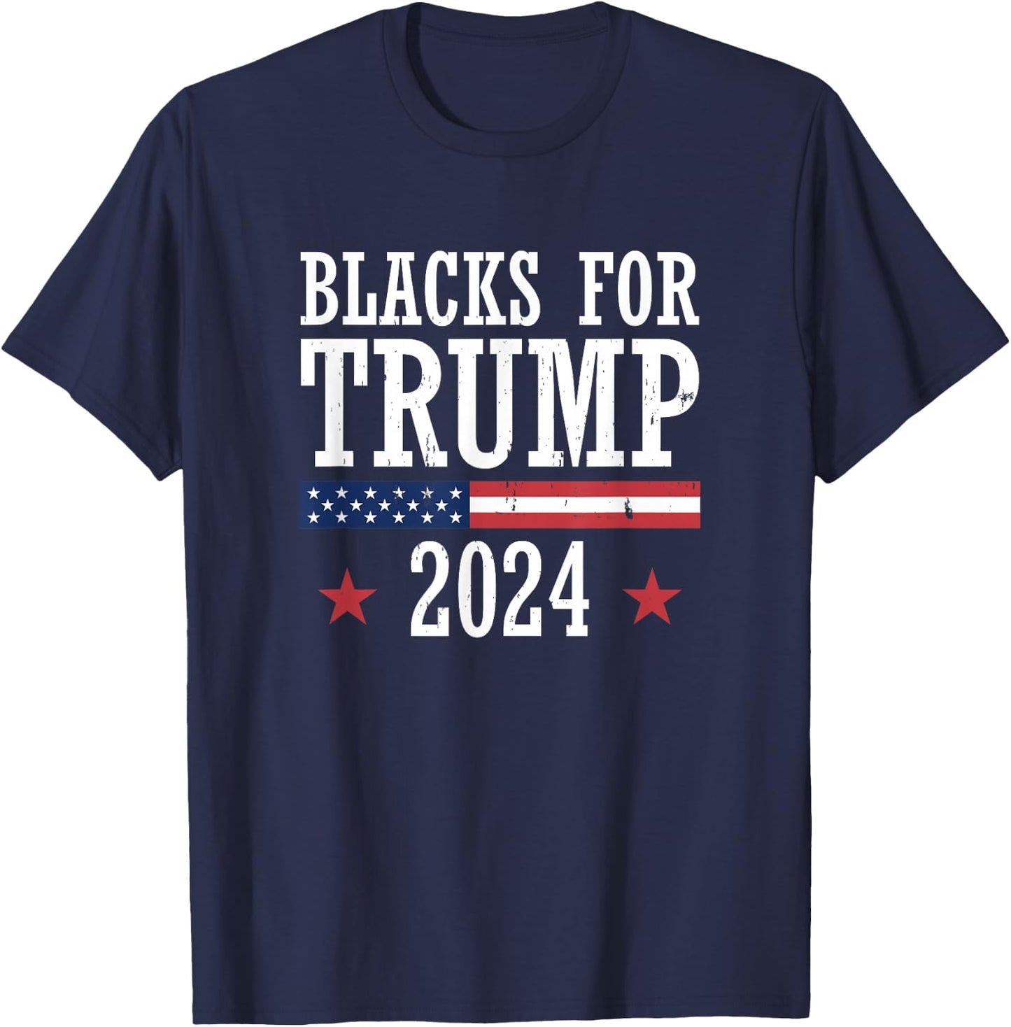 Blacks For Trump 2024 Presidential Election Republican T-Shirt - T-Shirt | Navy