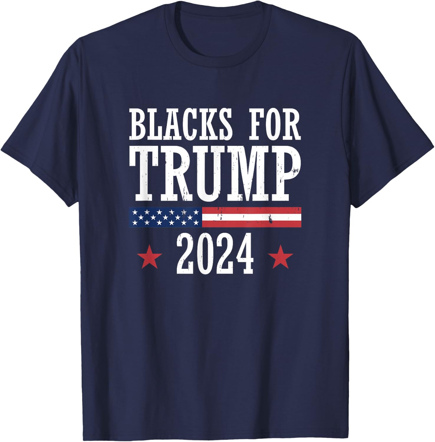 Blacks For Trump 2024 Presidential Election Republican T-Shirt - T-Shirt | Navy