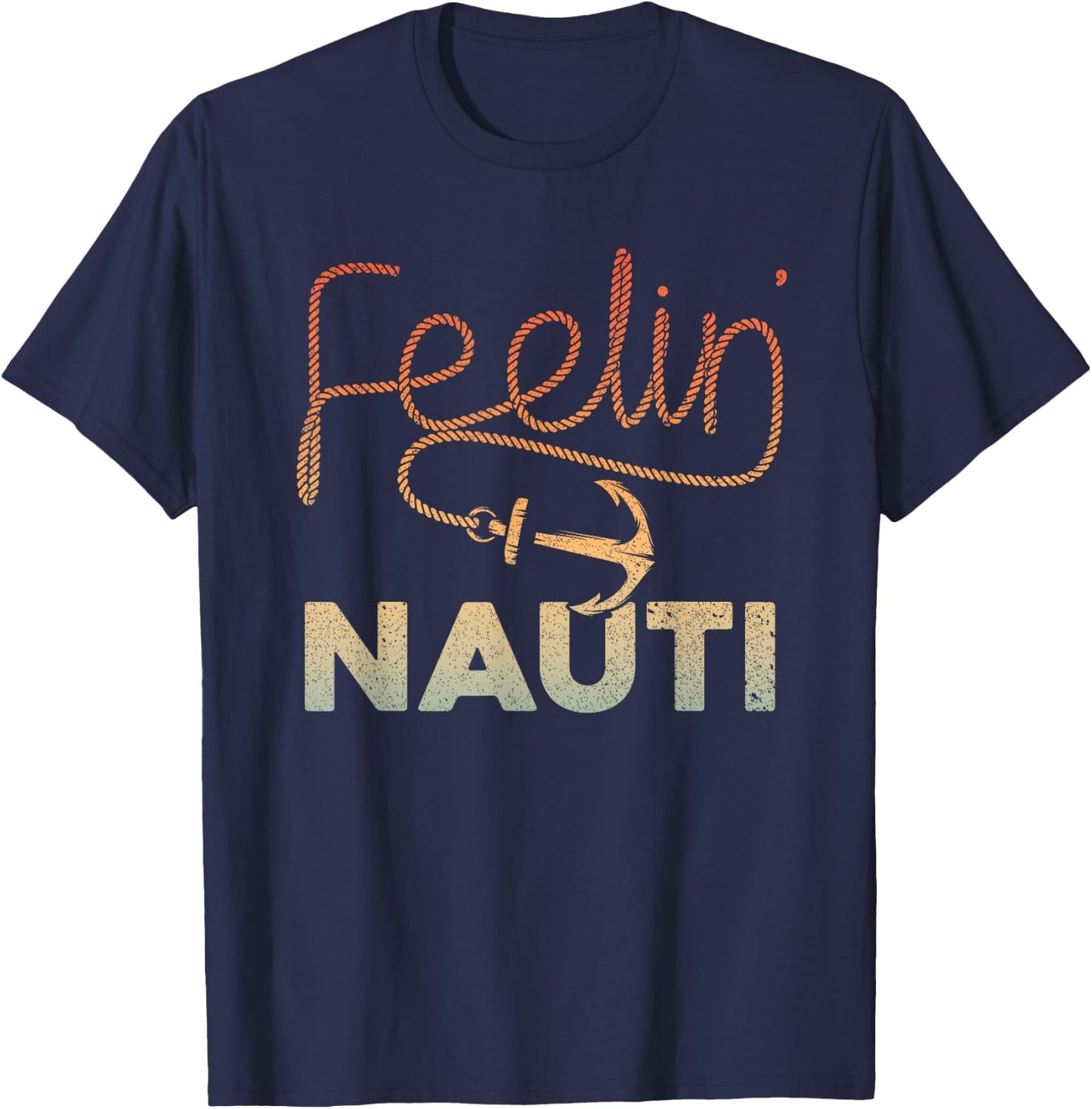 Cool Boating Women Feeling Nauti Boat Captain Boater T-Shirt - T-Shirt | Navy