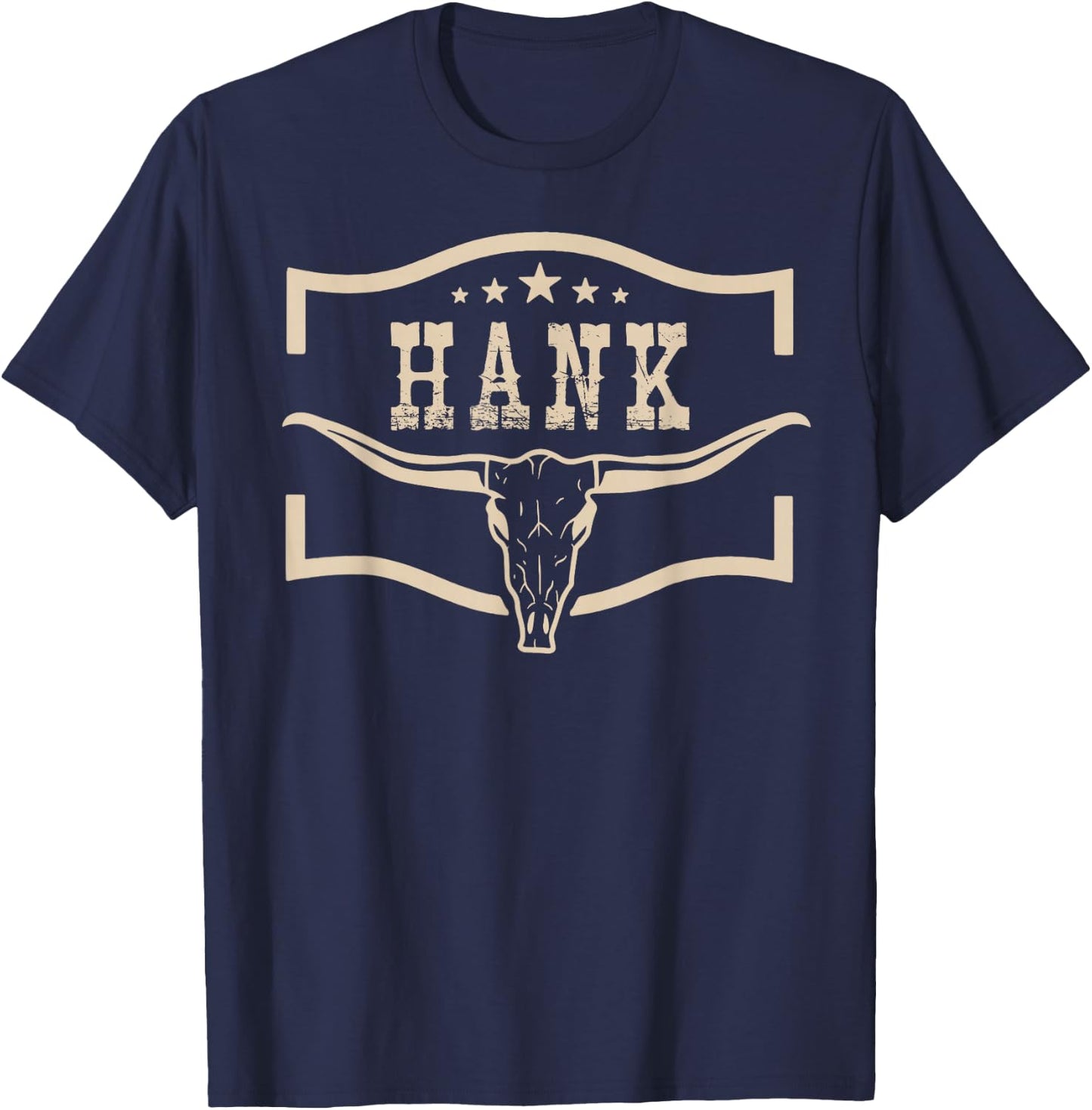 Personalized Hank Name Vintage T-Shirt - T-Shirt | Navy