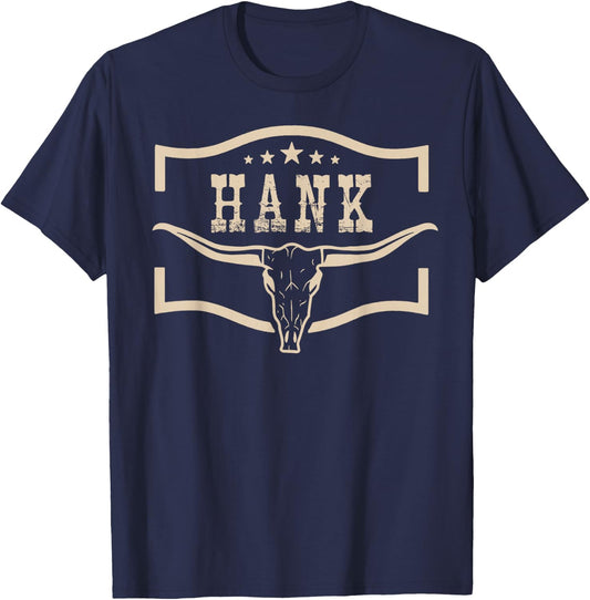 Personalized Hank Name Vintage T-Shirt - T-Shirt | Navy
