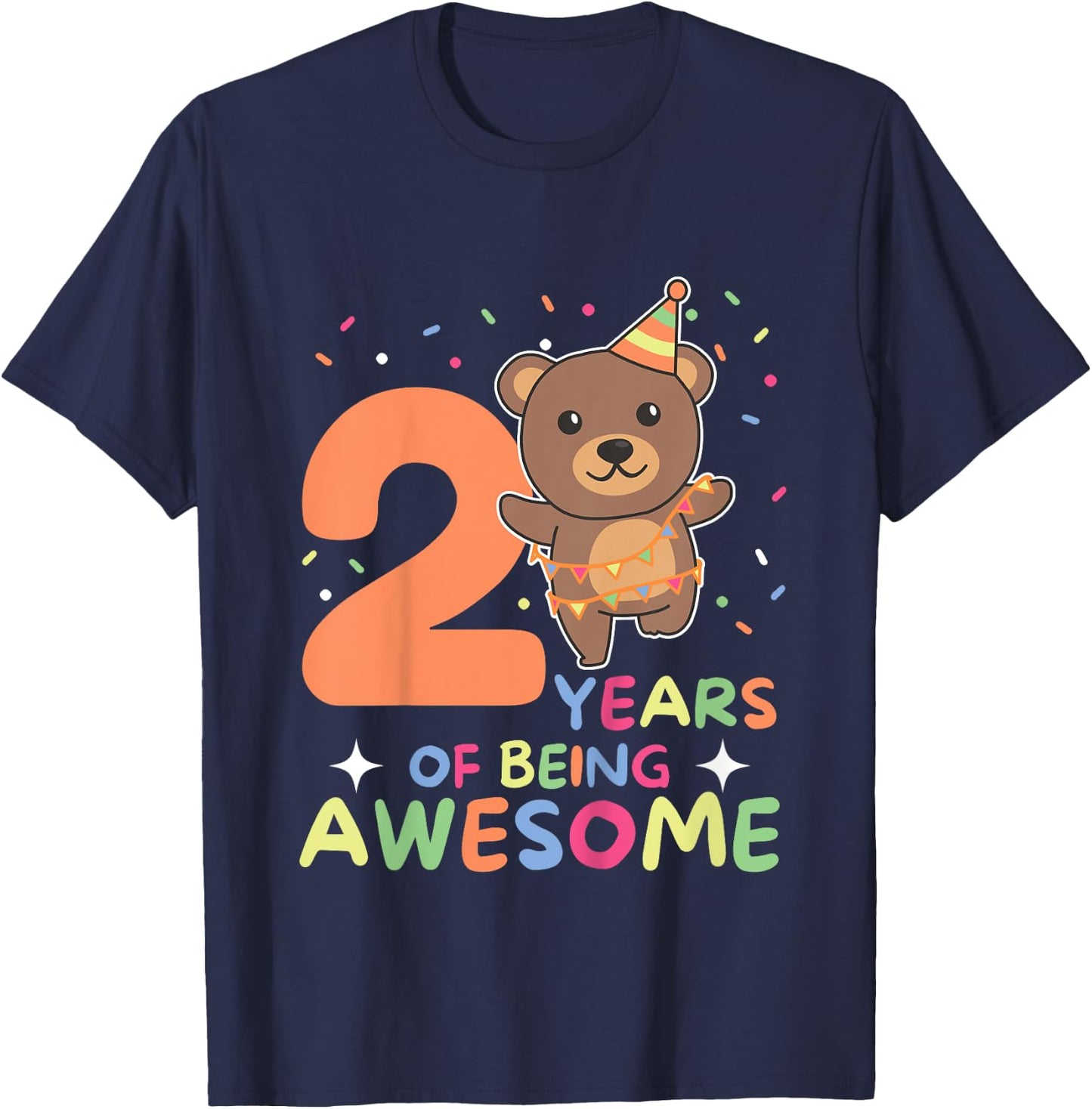 2nd Birthday Bear For Children Two Years Old T-Shirt - T-Shirt | Navy