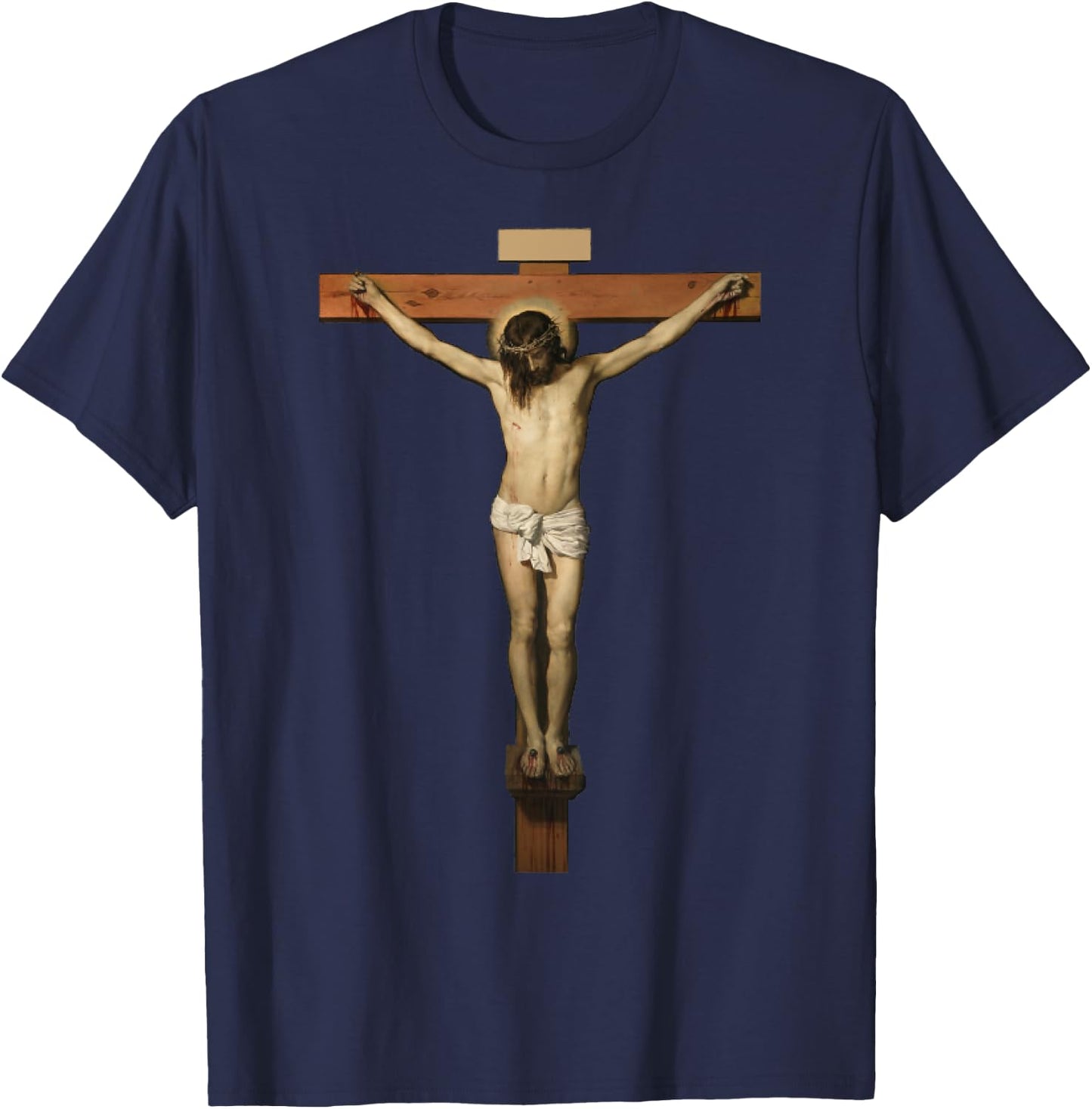 Vintage Christ On The Cross Transparent Jesus Death - Savior T-Shirt - T-Shirt | Navy