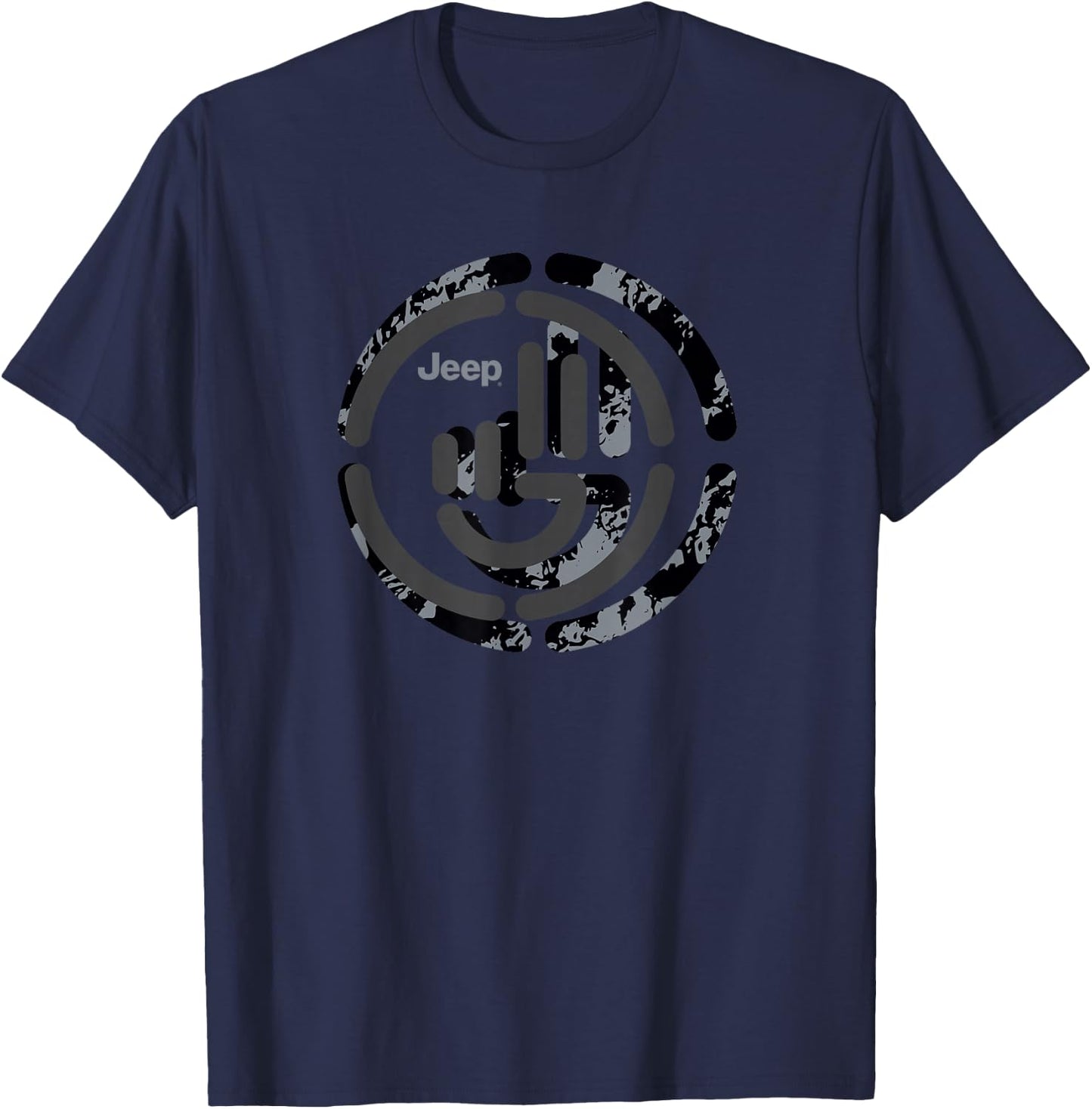 Jeep Wave Double Print T-Shirt - T-Shirt | Navy
