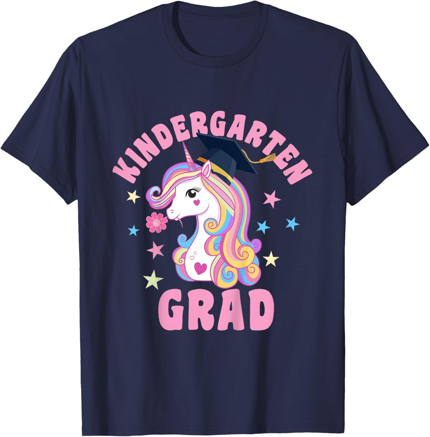 Unicorn Kindergarten Grad Kindergarten Graduation T-Shirt - T-Shirt | Navy