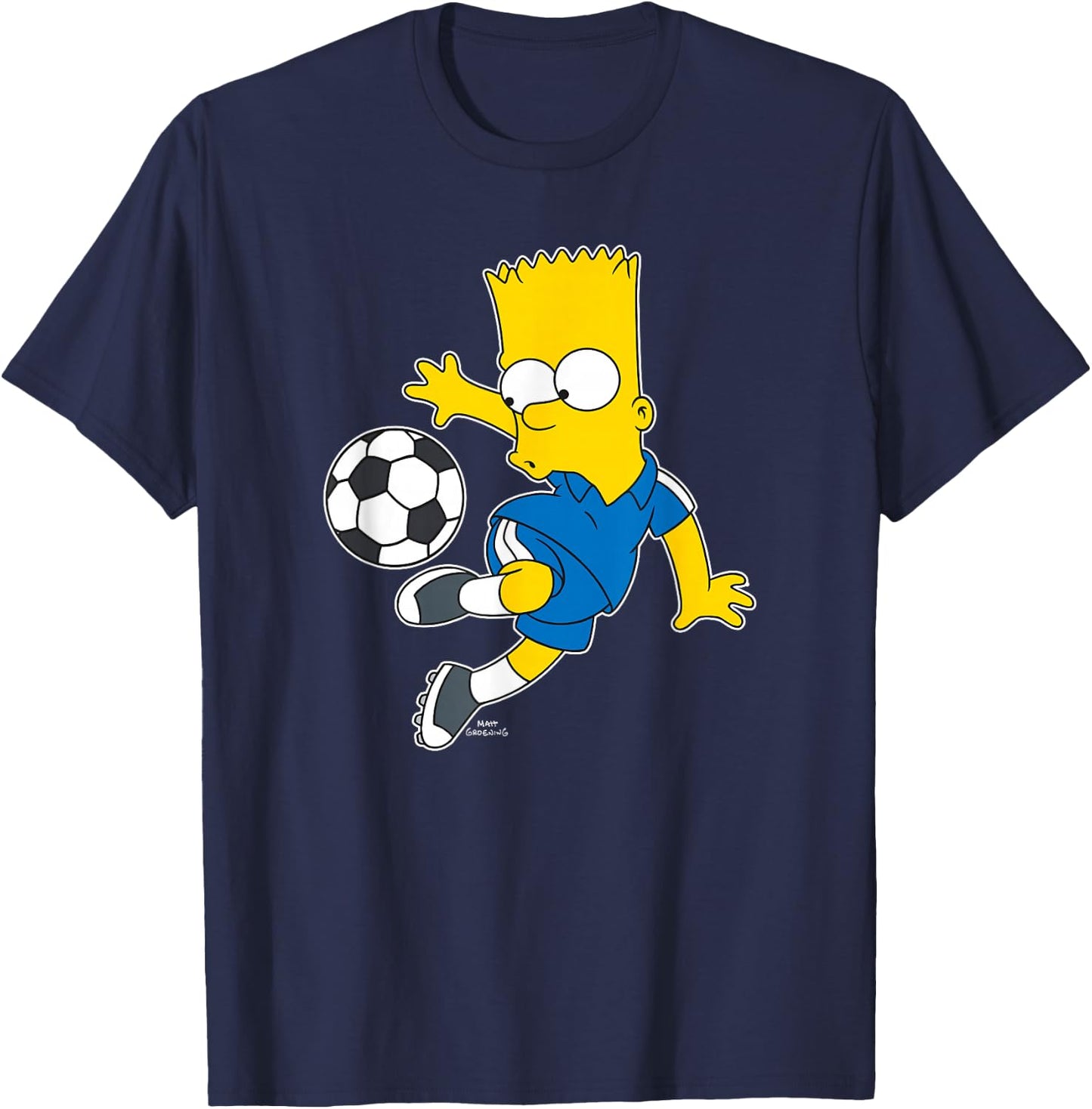 The Simpsons Bart Simpson Soccer Ball Kick Up T-Shirt - T-Shirt | Navy