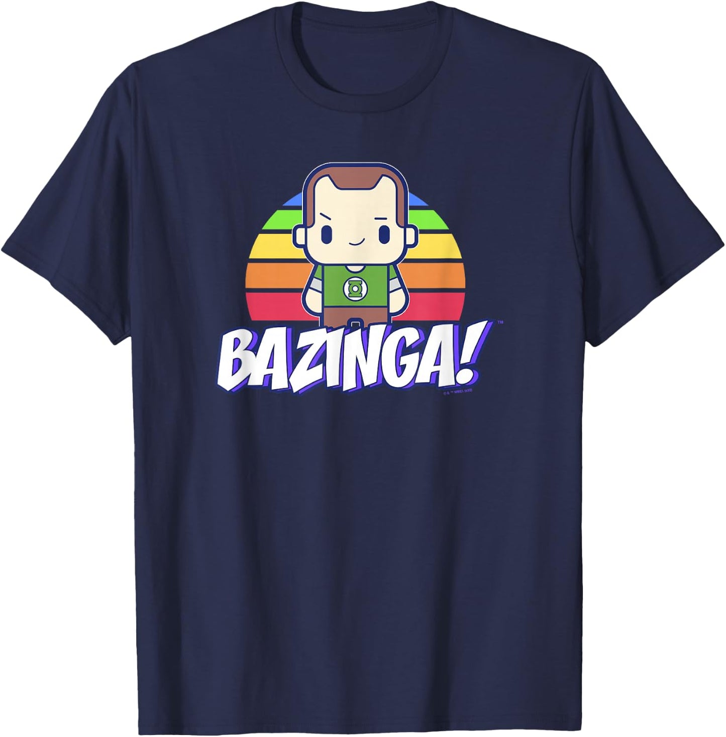 The Big Bang Theory Sheldon Rainbow Bazinga T-Shirt - T-Shirt | Navy