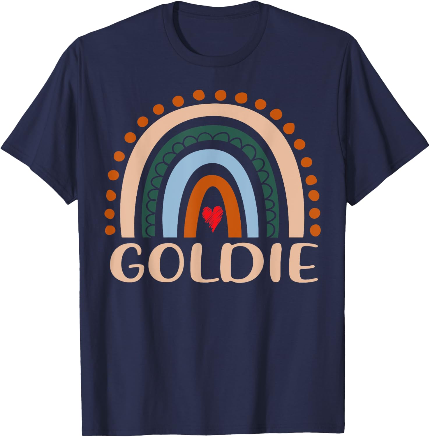 Goldie Name Personalized Funny Women Rainbow Goldie T-Shirt - T-Shirt | Navy