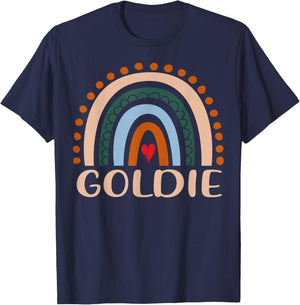 Goldie Name Personalized Funny Women Rainbow Goldie T-Shirt - T-Shirt | Navy