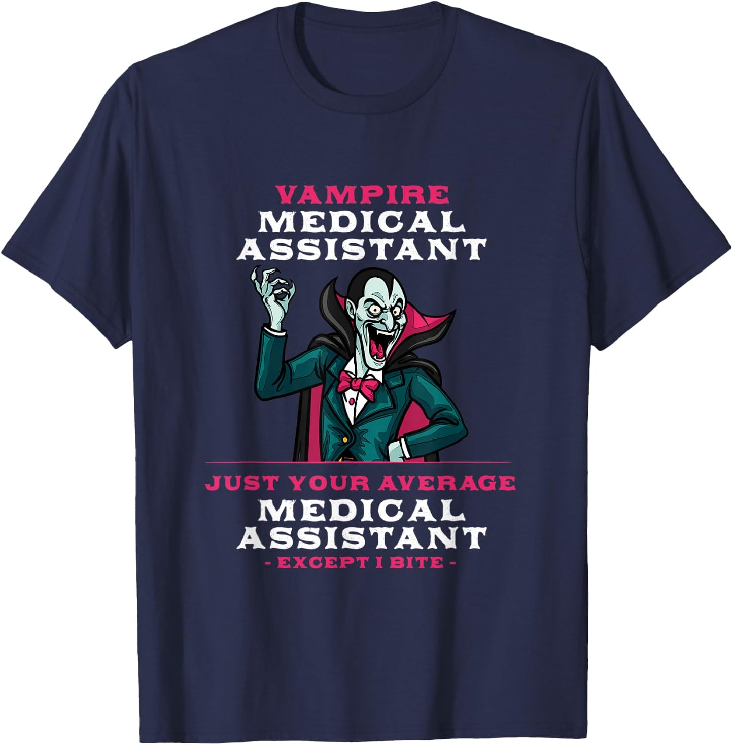 Vampire Medical Assistant Halloween CMA Scary T-Shirt - T-Shirt | Navy