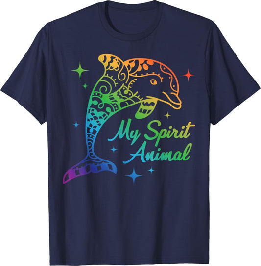 My Spirit Animal Is A Dolphin T-Shirt - T-Shirt | Navy