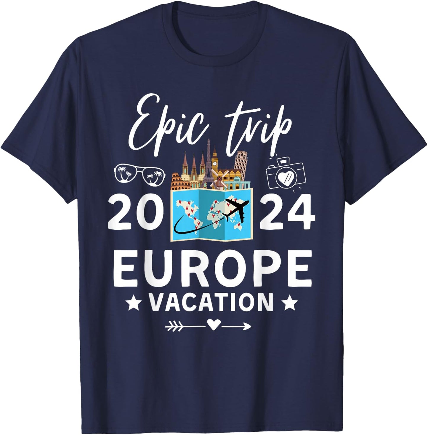 Europe Epic Trip Vacation 2024 Reunion Trip Making Memories T-Shirt - T-Shirt | Navy