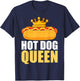 Funny Hot Dog Girls Grilled Wiener Sausage Buns T-Shirt - T-Shirt | Navy