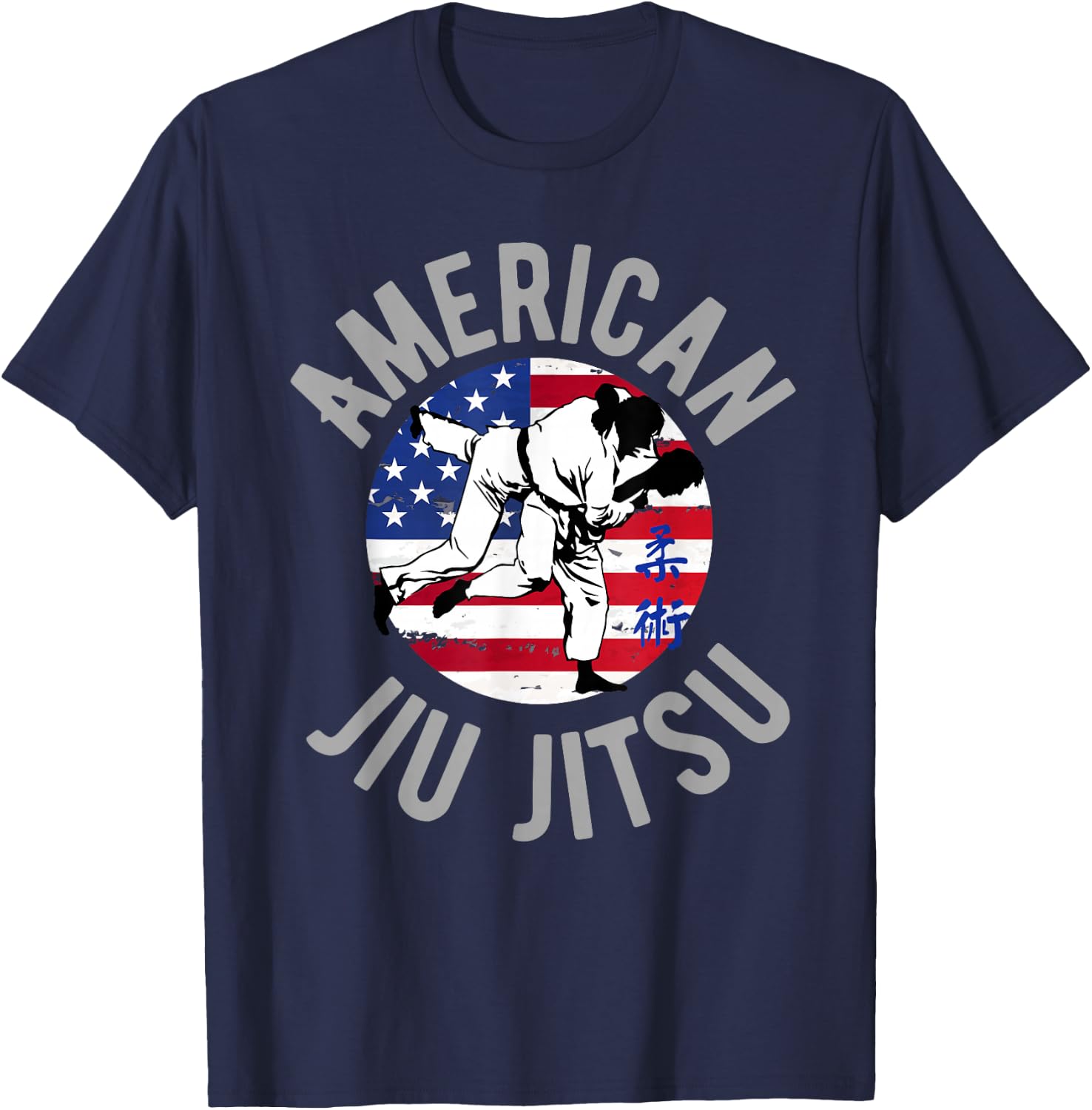 American Jiu Jitsu American Flag BJJ Jiujitsu Sports Women Kids Men T-Shirt - T-Shirt | Navy