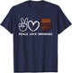 Peace, Love Brownies Retro Brownies Lover Food Lover T-Shirt - T-Shirt | Navy