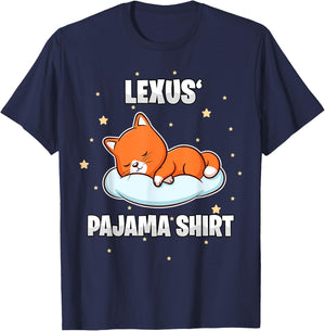 Lexus' Pajama Shirt - Personalized Sleeping T-Shirt - T-Shirt | Navy