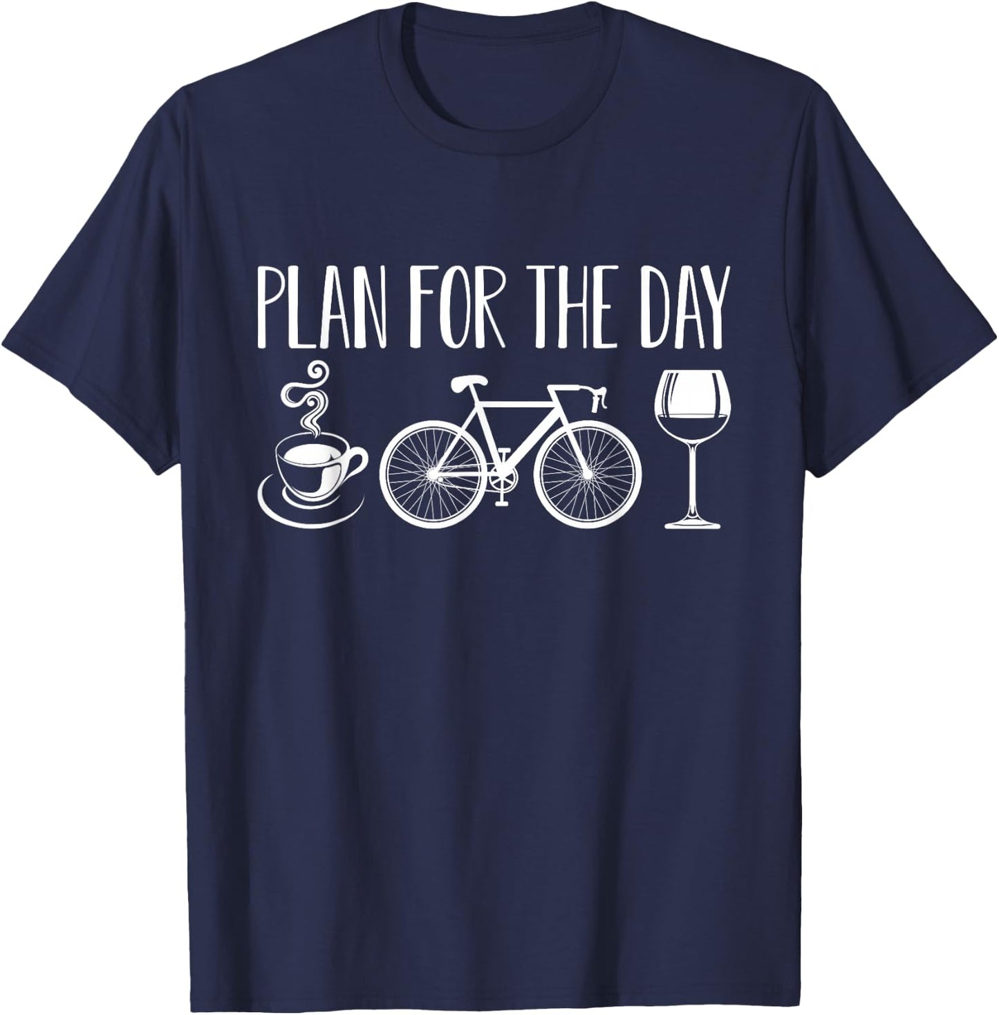 Funny Coffee Bicycle Funny Bikes Electric Wine Lover Mom Dad T-Shirt - T-Shirt | Navy