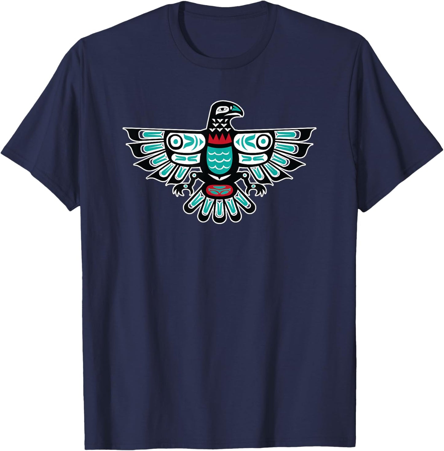 Alaska Native American Art Tlingit Haida Eagle Tribal T-Shirt - T-Shirt | Navy