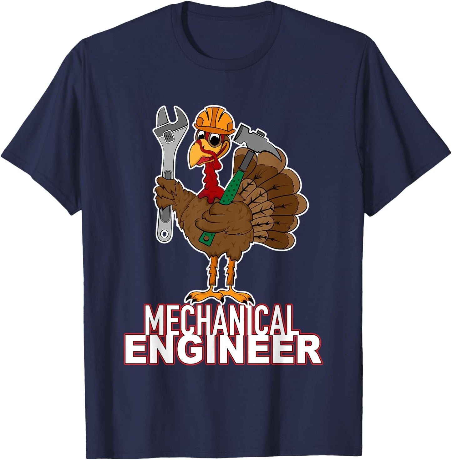 Mechanical Engineer Thanksgiving Turkey Mechanical Engineer T-Shirt - T-Shirt | Navy