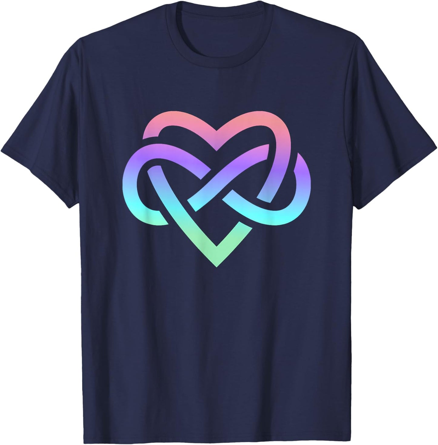 Polyamory Infinity Symbol Polyamorous Throuple T-Shirt - T-Shirt | Navy