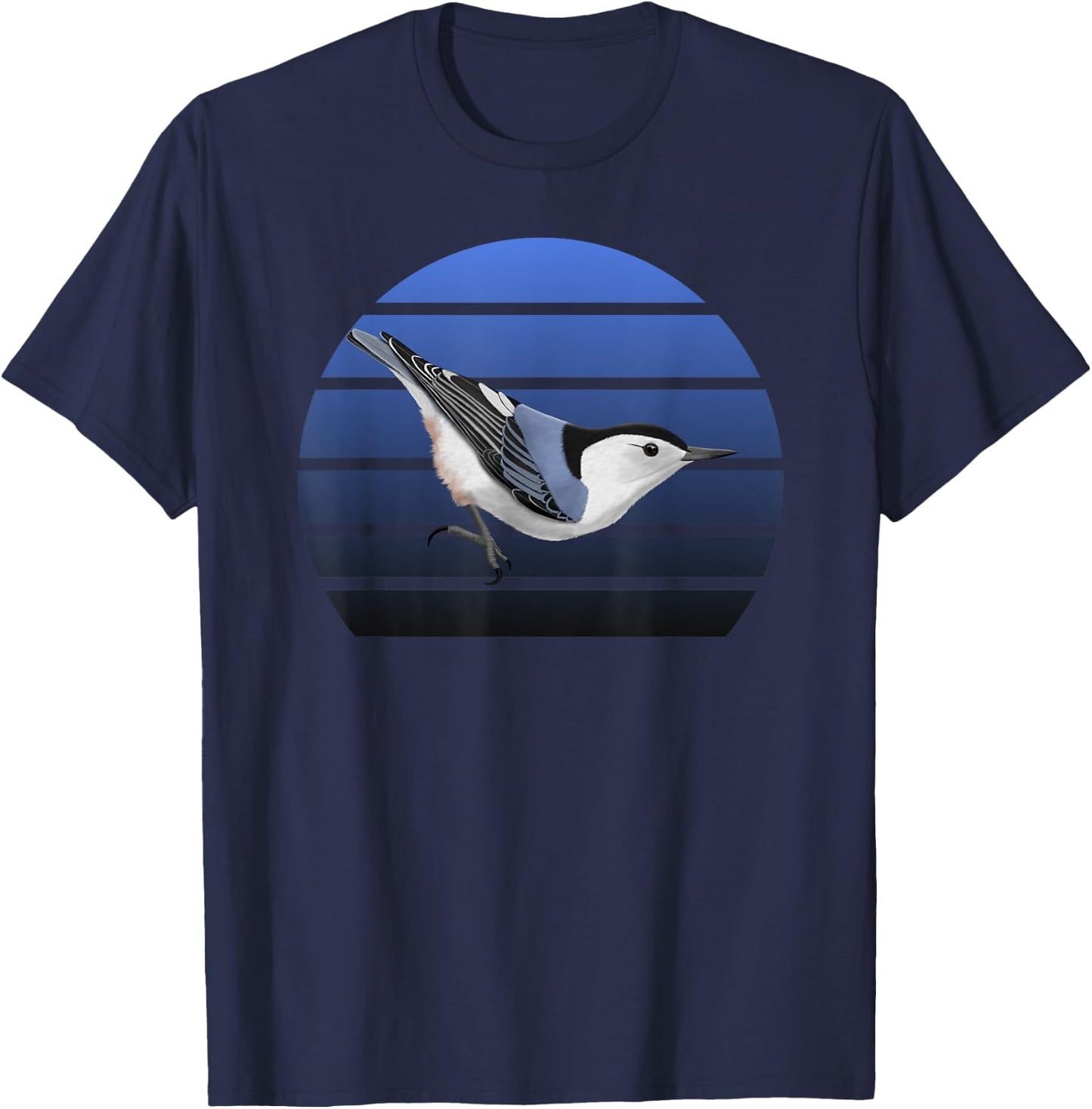 jz.birds White-Breasted Nuthatch Bird Birdlover Birdwatcher Biologist T-Shirt - T-Shirt | Navy