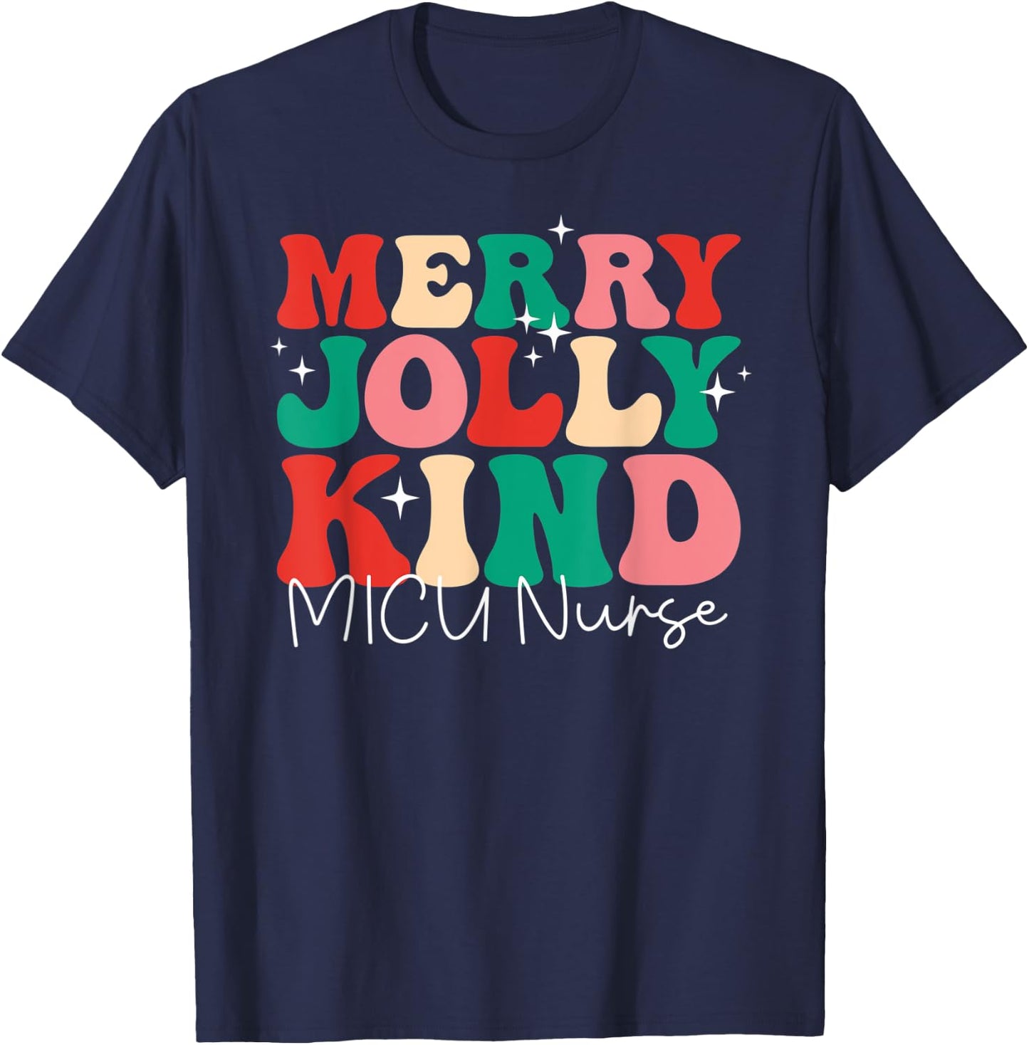 One Jolly Retro Christmas Matching MICU T-Shirt - T-Shirt | Navy
