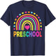 Preschool Rainbow Girls Boys Kids Teacher Back to School T-Shirt - T-Shirt | Navy