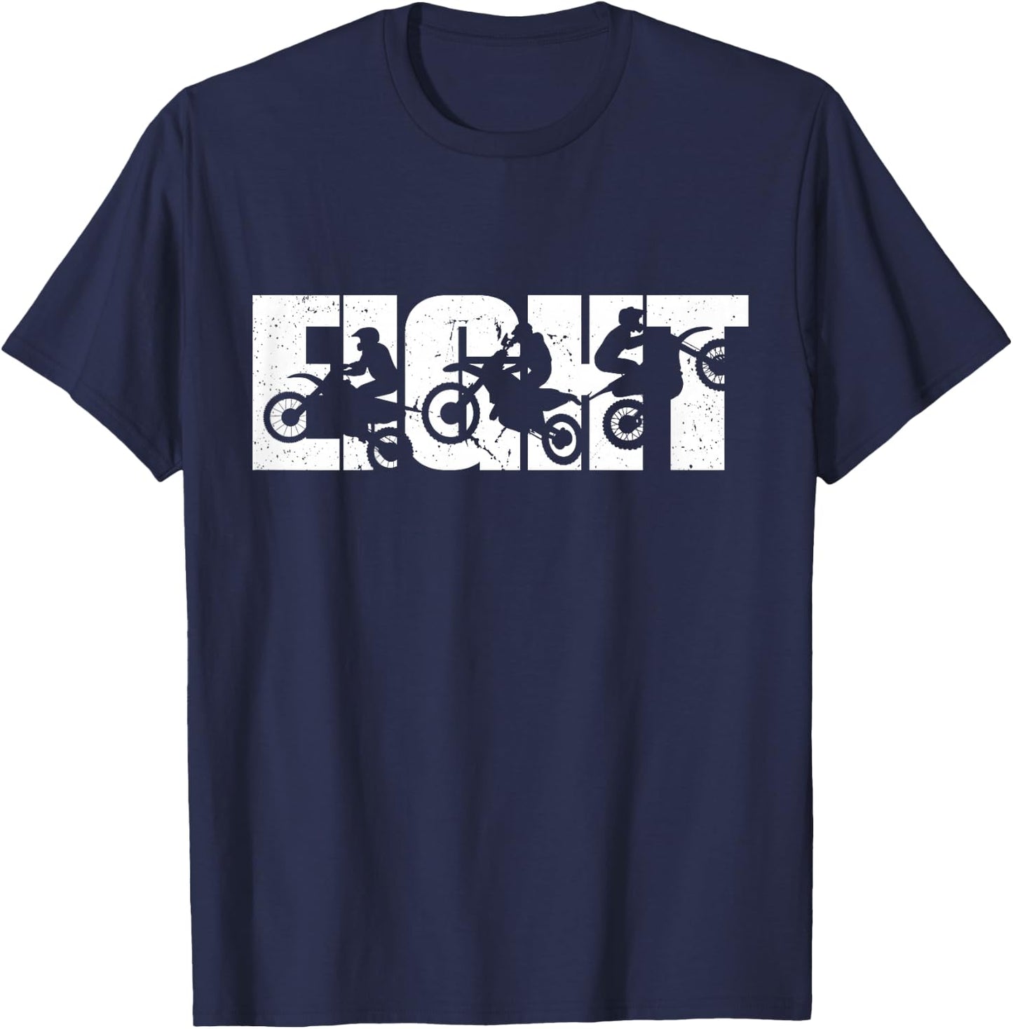 Kids 8th Birthday Retro Motocross Dirt Bike 8 Years Boys Girls T-Shirt - T-Shirt | Navy
