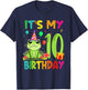 Its My 10th Birthday Frog Animal 10 Years Old Theme T-Shirt - T-Shirt | Navy