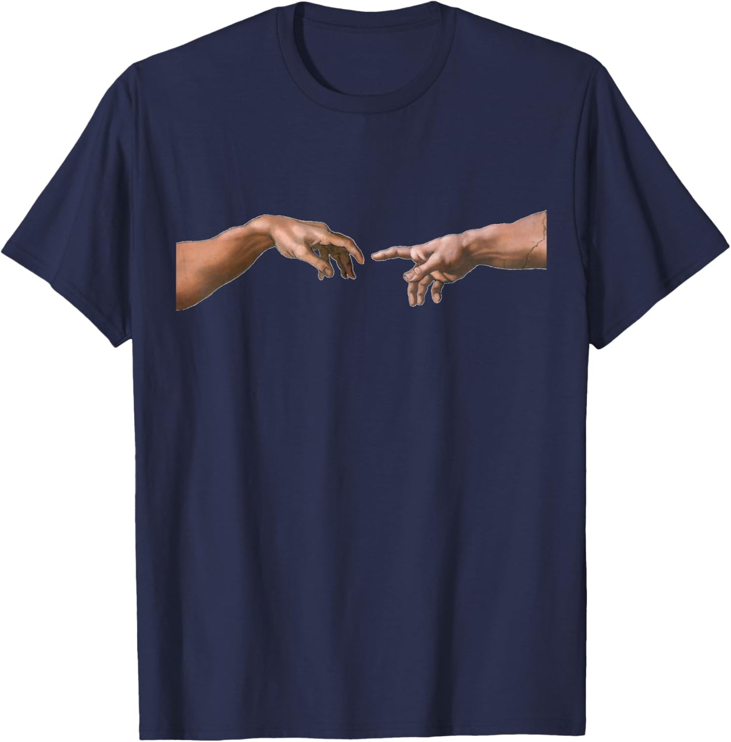 Creation of Adam by Michelangelo T Shirt T-Shirt - T-Shirt | Navy