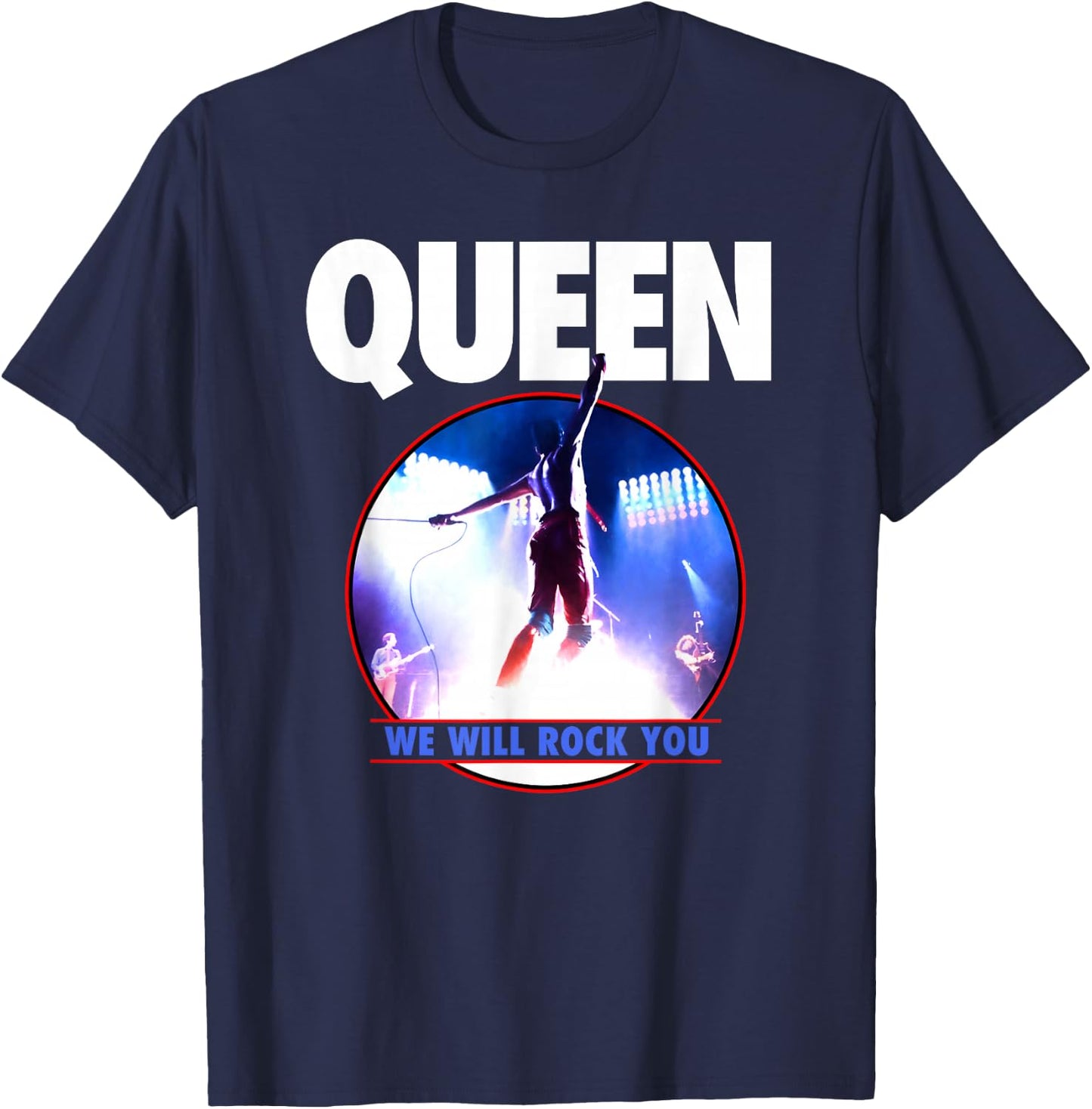 Official Queen Live Rock You T-Shirt - T-Shirt | Navy