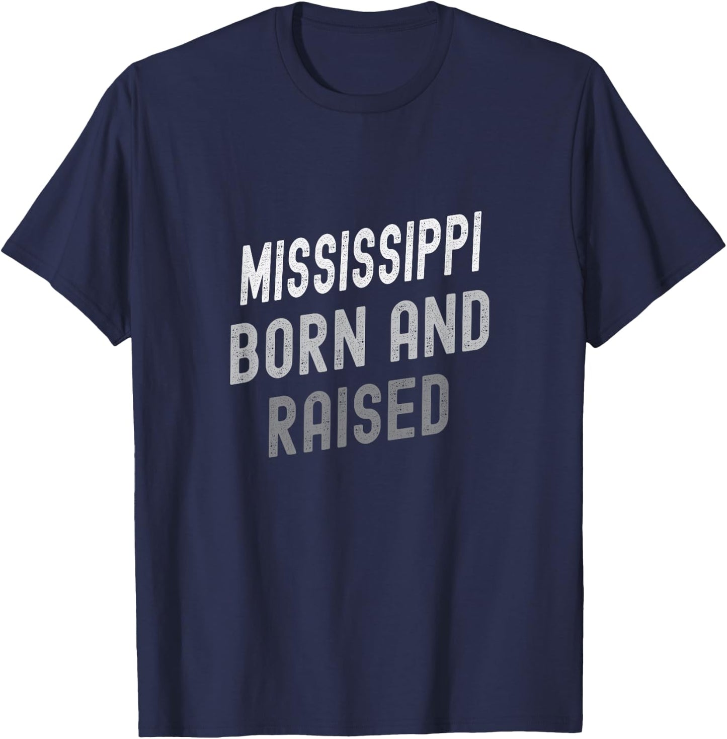 Mississippi Born and Raised Graphic T-Shirt - T-Shirt | Navy