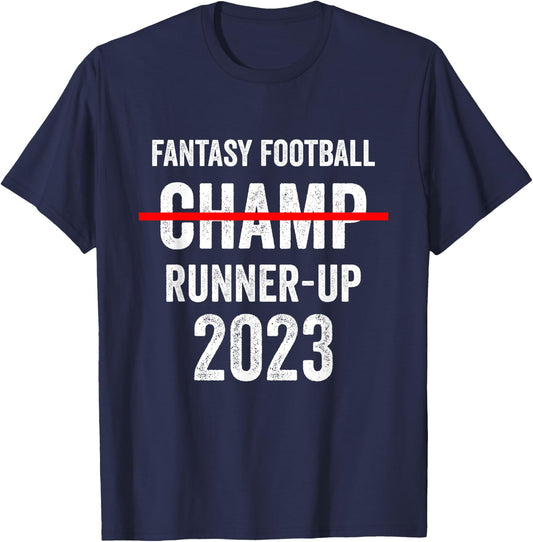 Fantasy Football 2023 League Runner-Up, 2023 FFL 2nd Place T-Shirt - T-Shirt | Navy