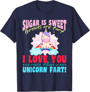 Unicorn rainbow - I love you more than a unicorn fart! T-Shirt - T-Shirt | Navy