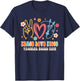 Peace Love PICCS Vascular Access Team Nurse Nursing Groovy T-Shirt - T-Shirt | Navy