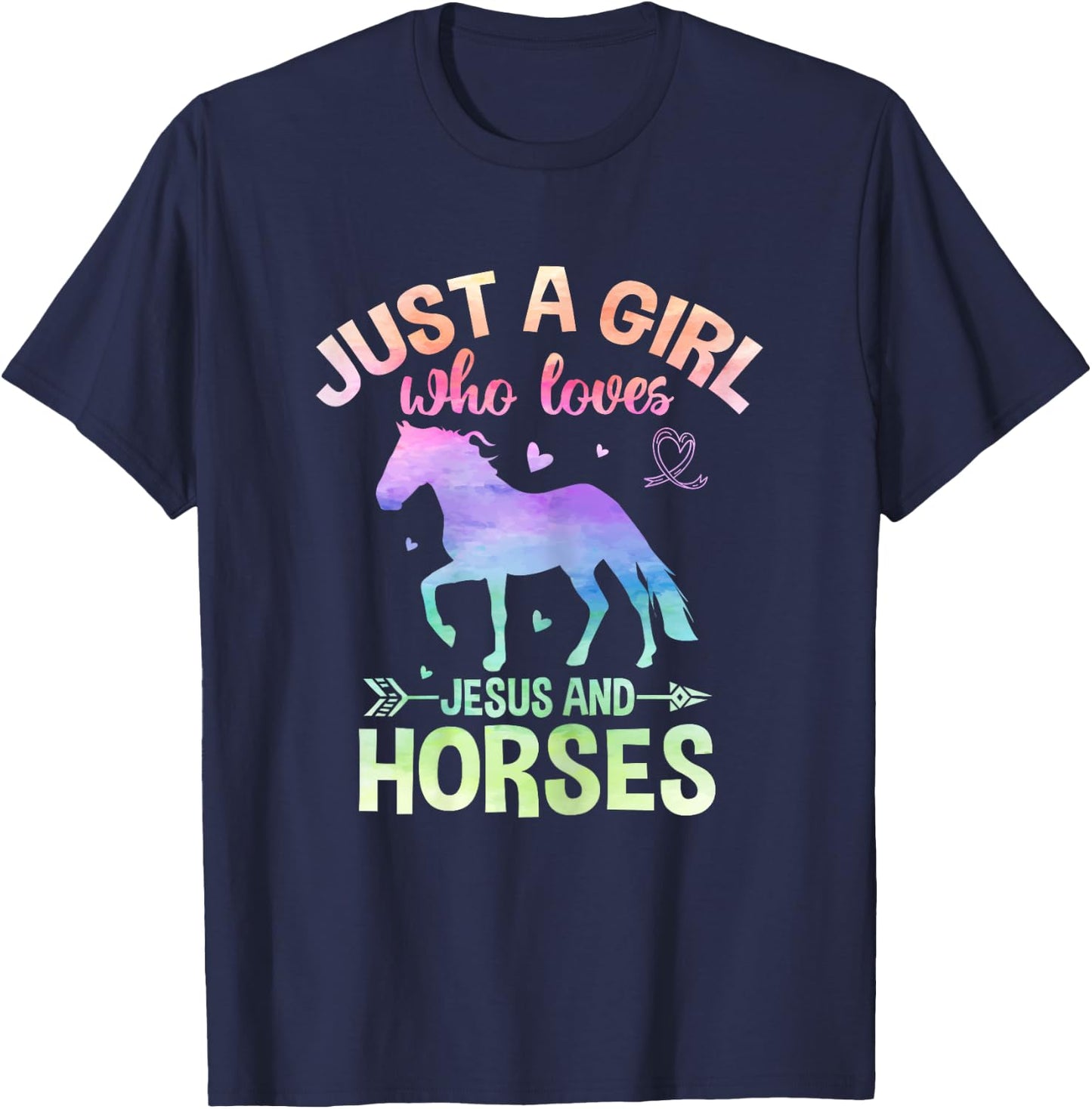 Just a Girl Who Loves Jesus and Horses T-Shirt - T-Shirt | Navy