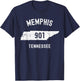 Memphis Tennessee TN 901 Vintage Athletic Style T-Shirt - T-Shirt | Navy