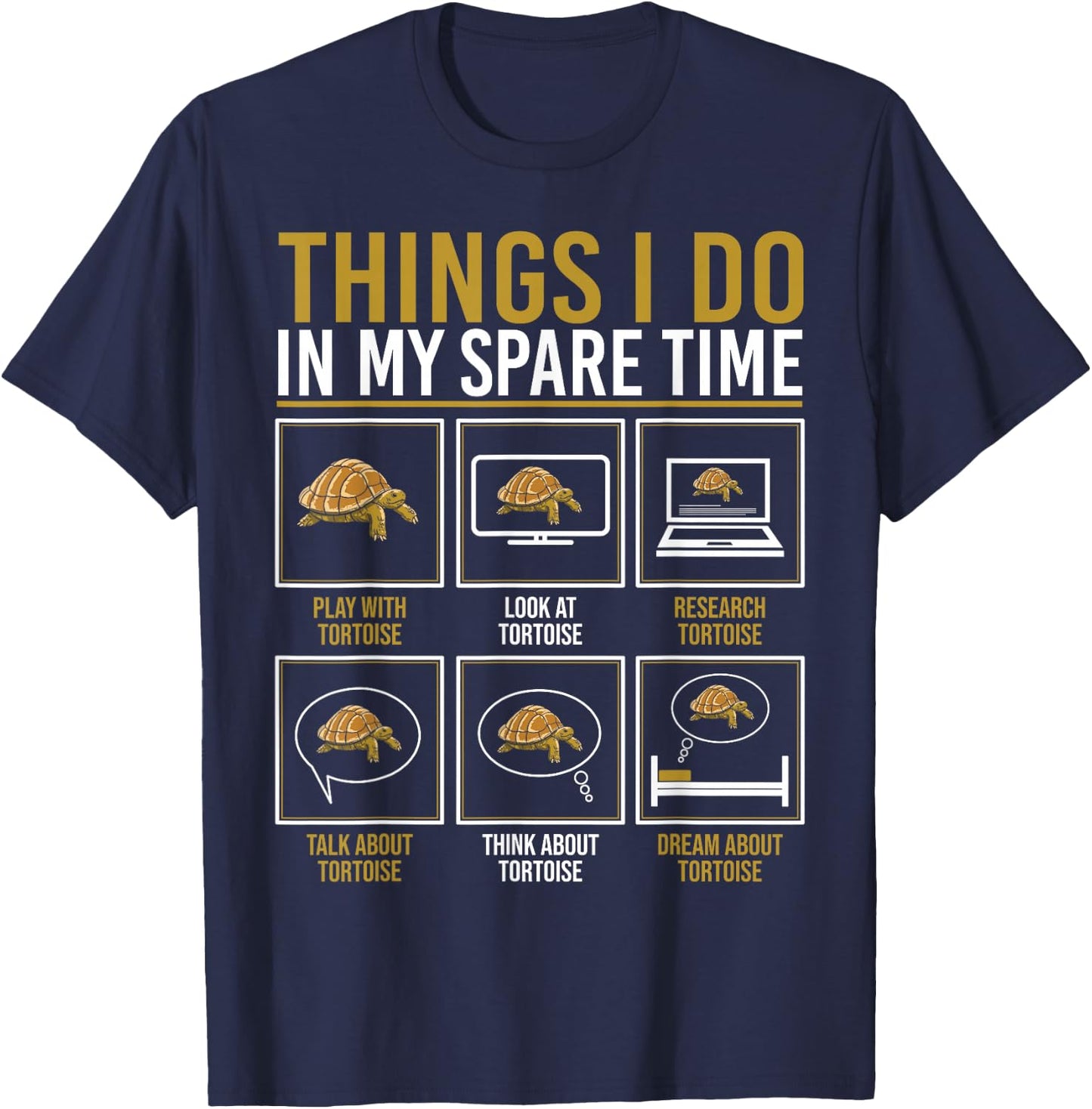 Things I Do In My Spare Time Turtle Reptile Men Tortoise Fan T-Shirt - T-Shirt | Navy