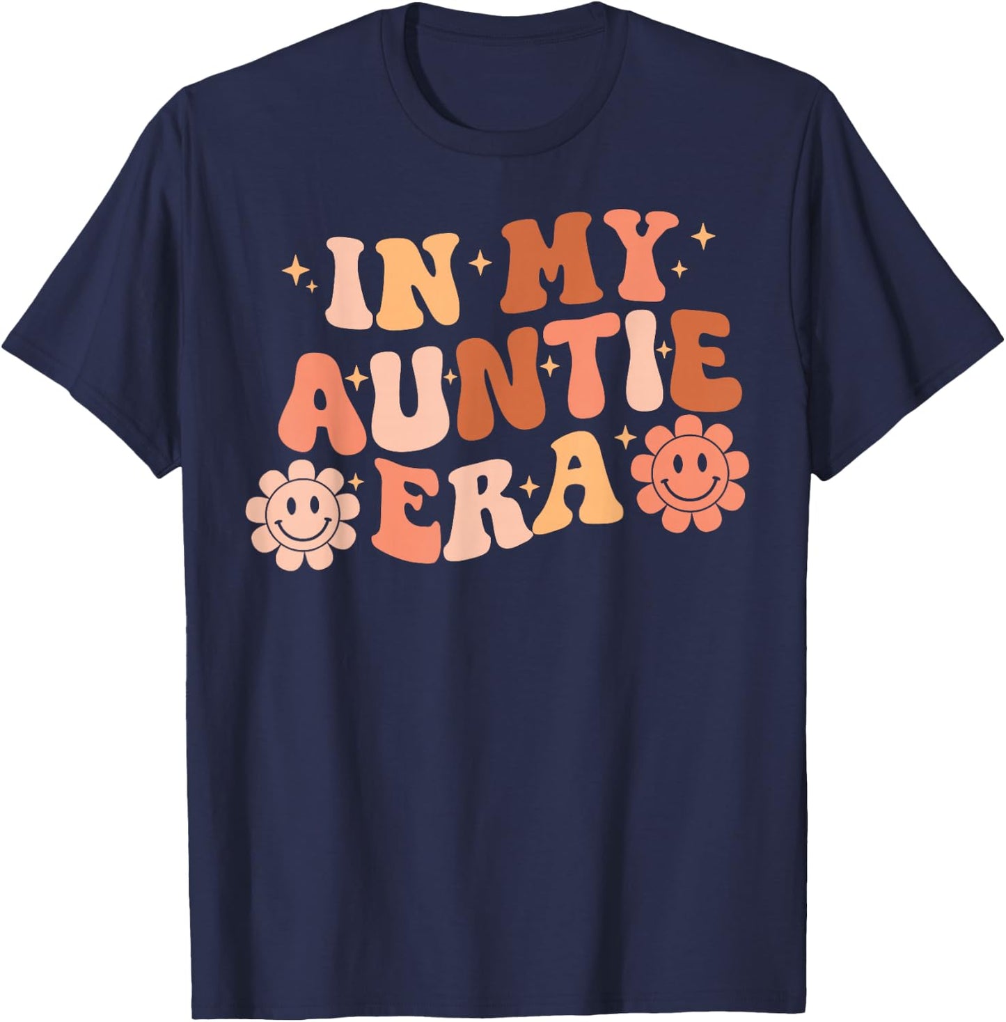 In My Auntie Era niece nephew matching Groovy T-Shirt - T-Shirt | Navy