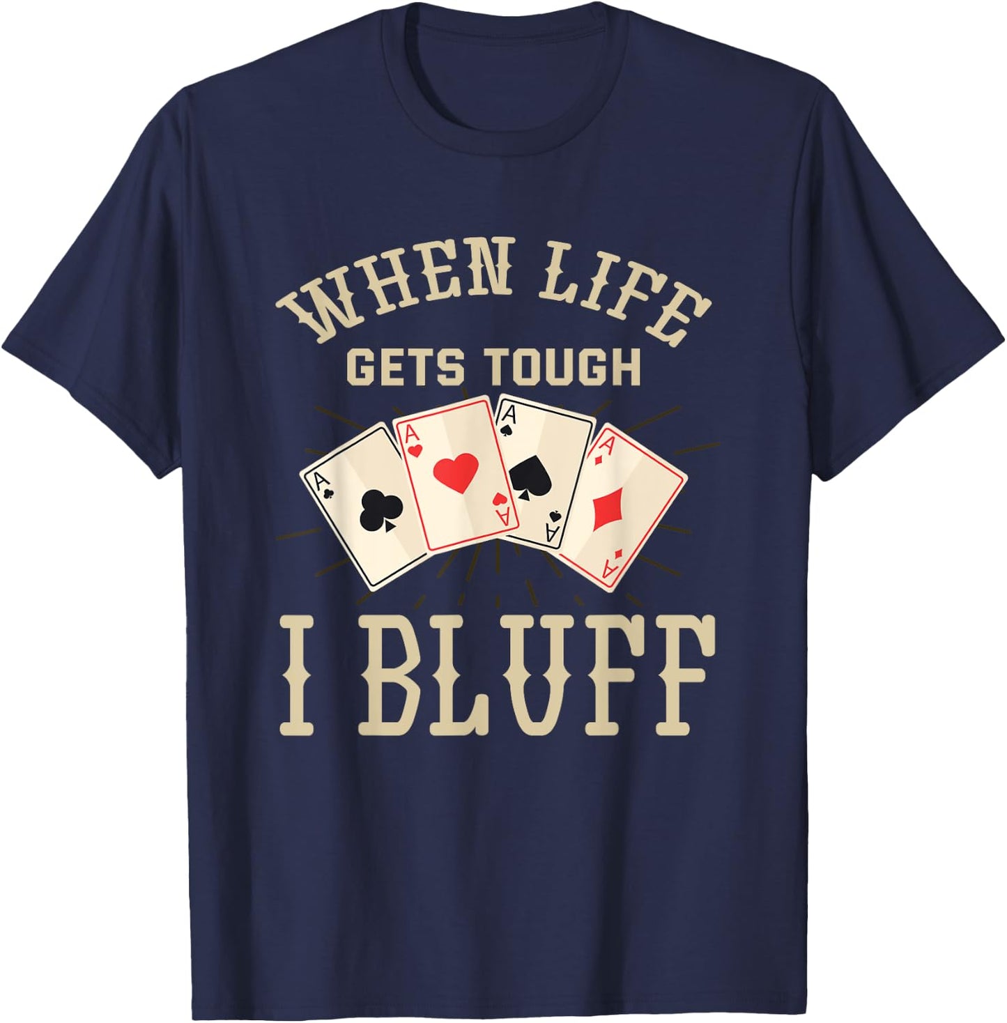 Funny Poker Player Graphic - Playing Poker T-Shirt - T-Shirt | Navy