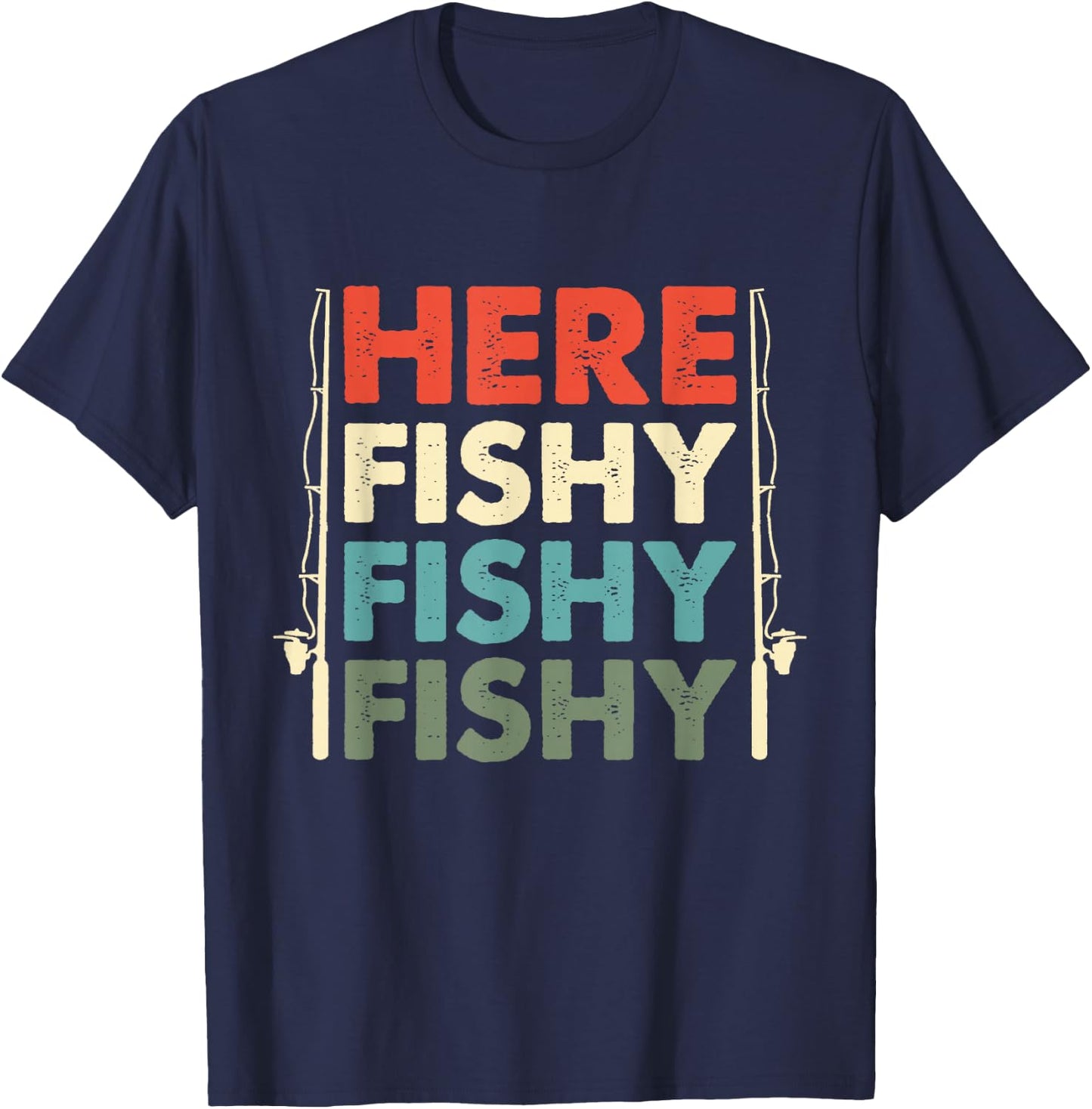 Fish Hunting Fishing Fishrod Fisherman Small T-Shirt - T-Shirt | Navy