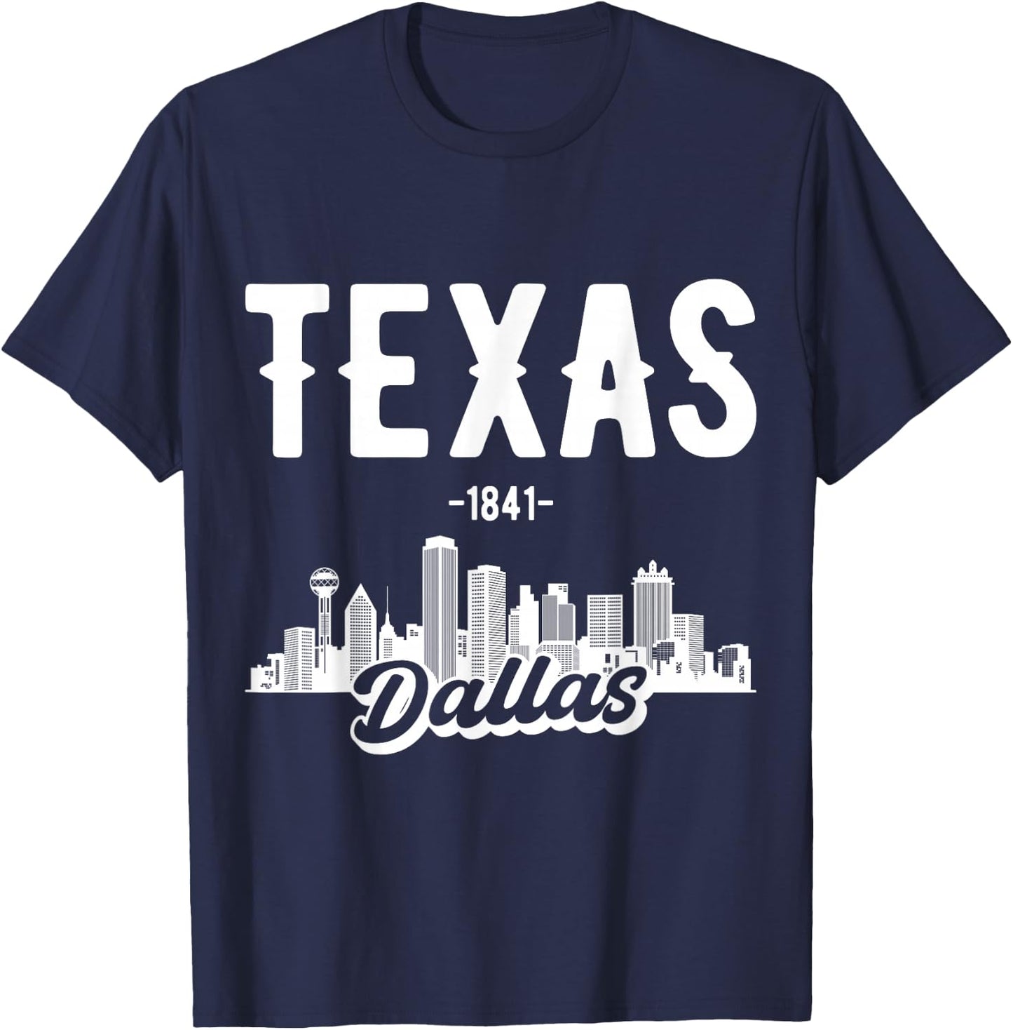 Dallas Texas Skyline T-Shirt - T-Shirt | Navy